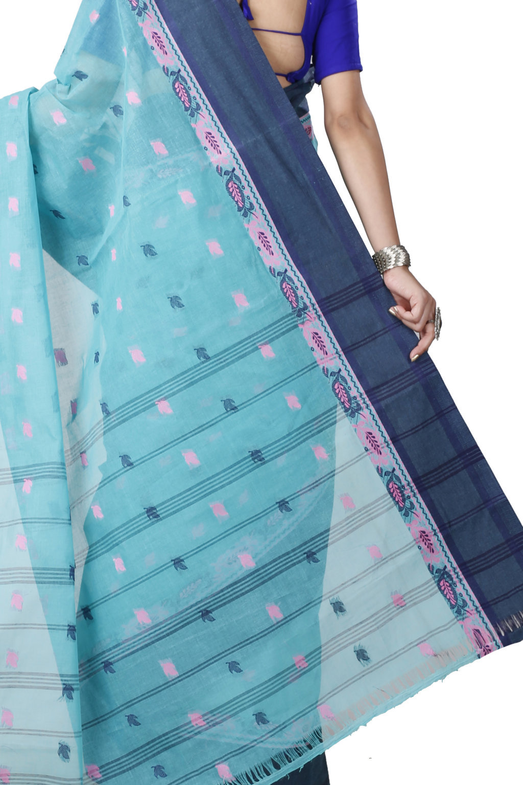 See Green Pure Cotton Provati Tant Saree (1072)
